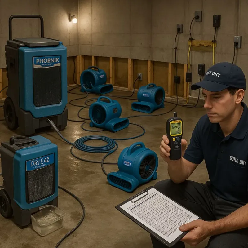 Structural Drying and Dehumidification process in Benton County, WA